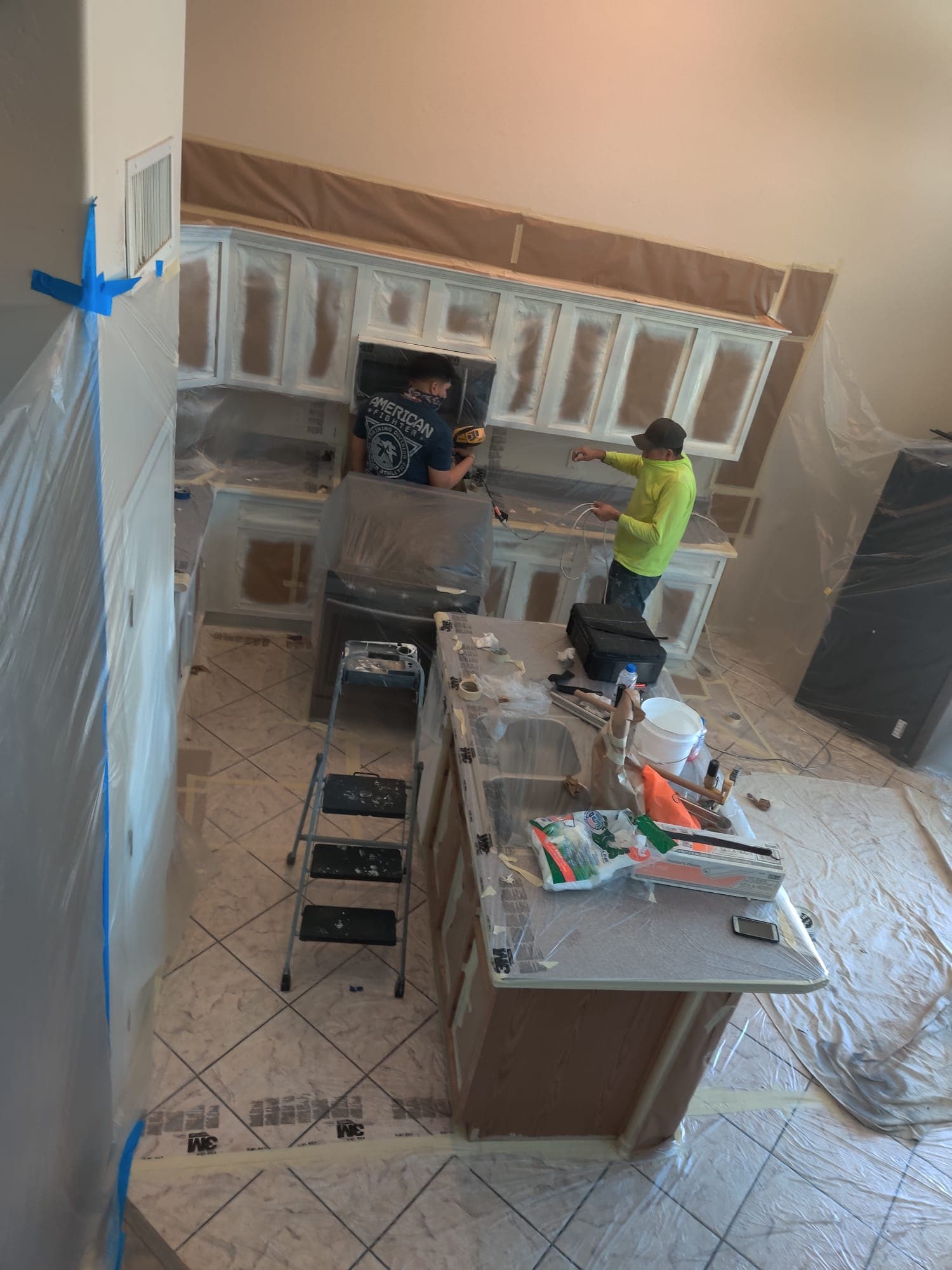 Kitchen Cabinet Refinish - In Progress